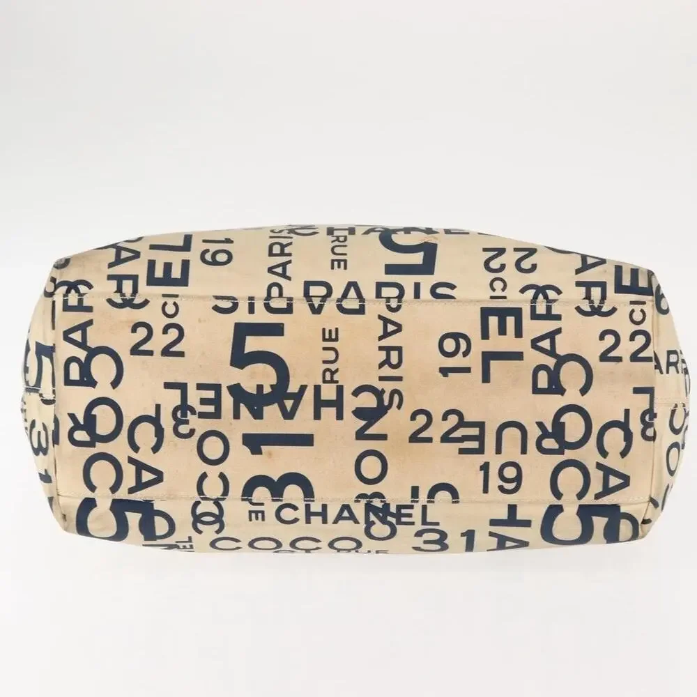 Chanel Canvas Bysy Line Tote Bag White